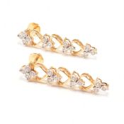 PAIR OF 18CT GOLD & DIAMOND PENDANT EARRINGS