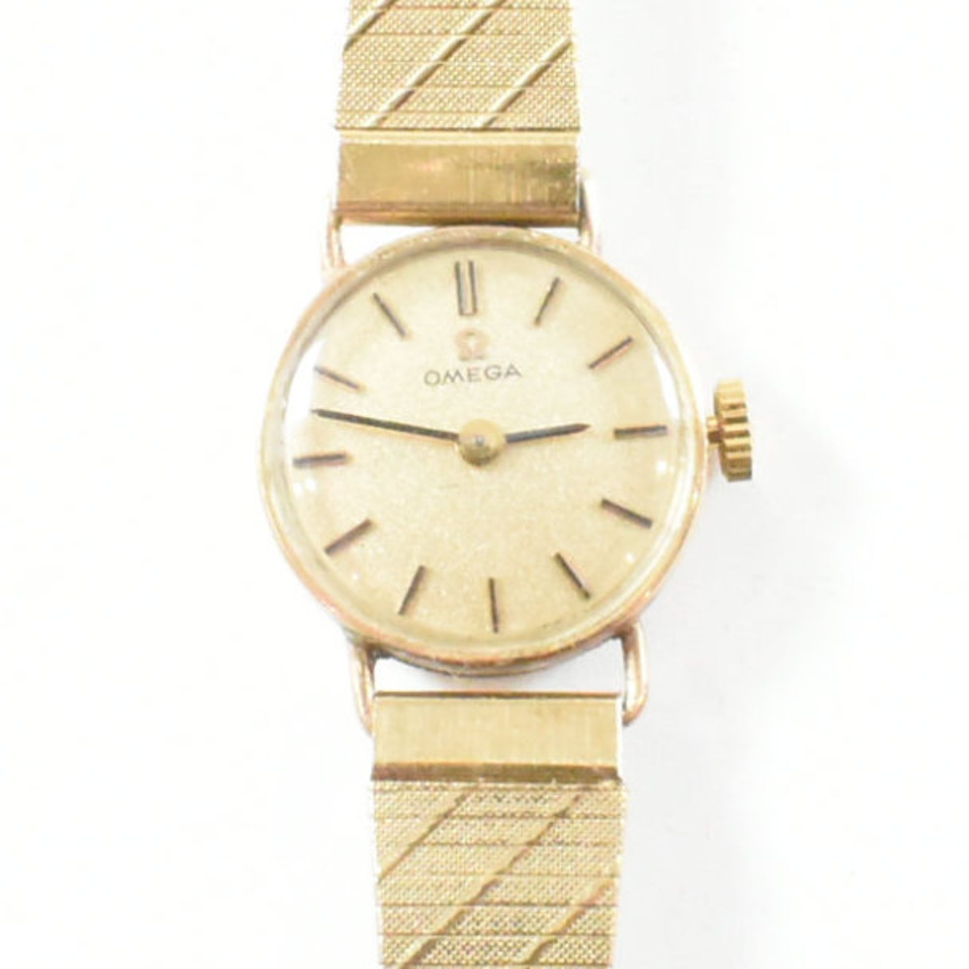 OMEGA HALLMARKED 9CT GOLD & STAINLESS STEEL COCKTAIL WATCH