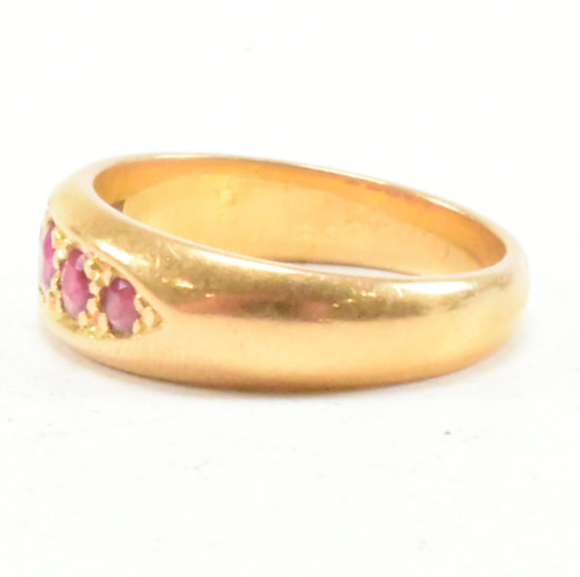 GOLD & RUBY FIVE STONE RING - Image 3 of 7