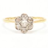 1920S 18CT GOLD & DIAMOND CLUSTER RING