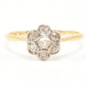 1920S 18CT GOLD & DIAMOND CLUSTER RING