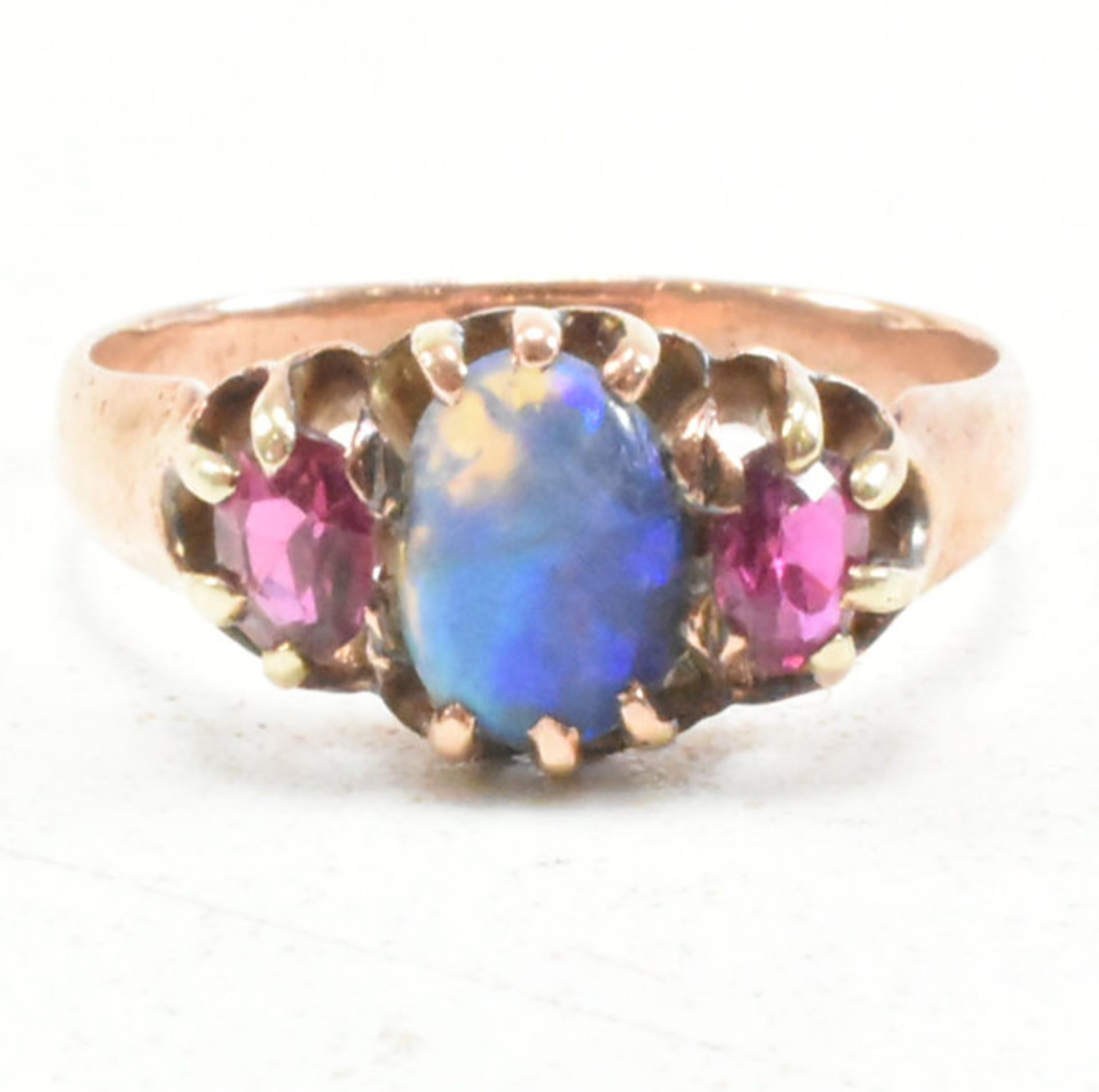 EARLY 20TH CENTURY GOLD OPAL & RUBY RING - Image 2 of 7