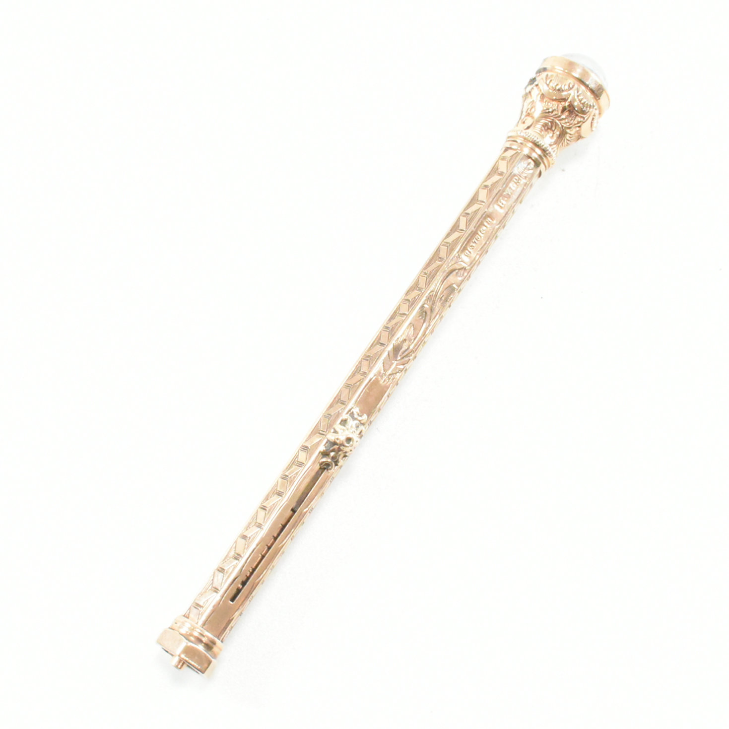 VICTORIAN HALLMARKED 9CT GOLD DUAL PROPELLING PENCIL - Image 8 of 9