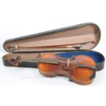 20TH CENTURY FULL SIZE VIOLIN WITH TWO PIECE BACK