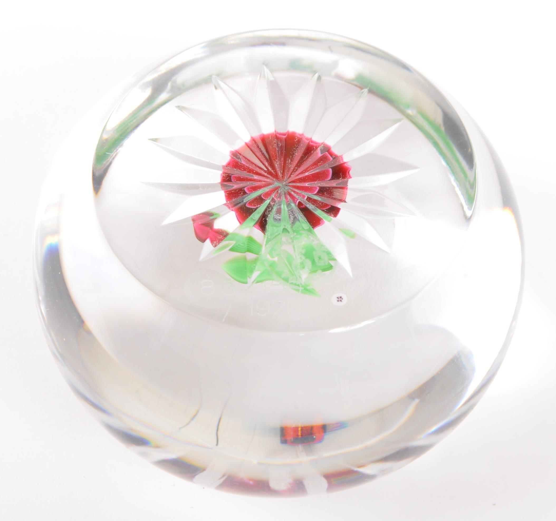 1976 BACCARAT FRENCH GLASS LAMPWORK ROSE PAPERWEIGHT - Image 6 of 7