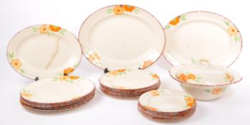 MID CENTURY HAND PAINTED FLORAL DINNER SERVICE BY SWINNERTONS