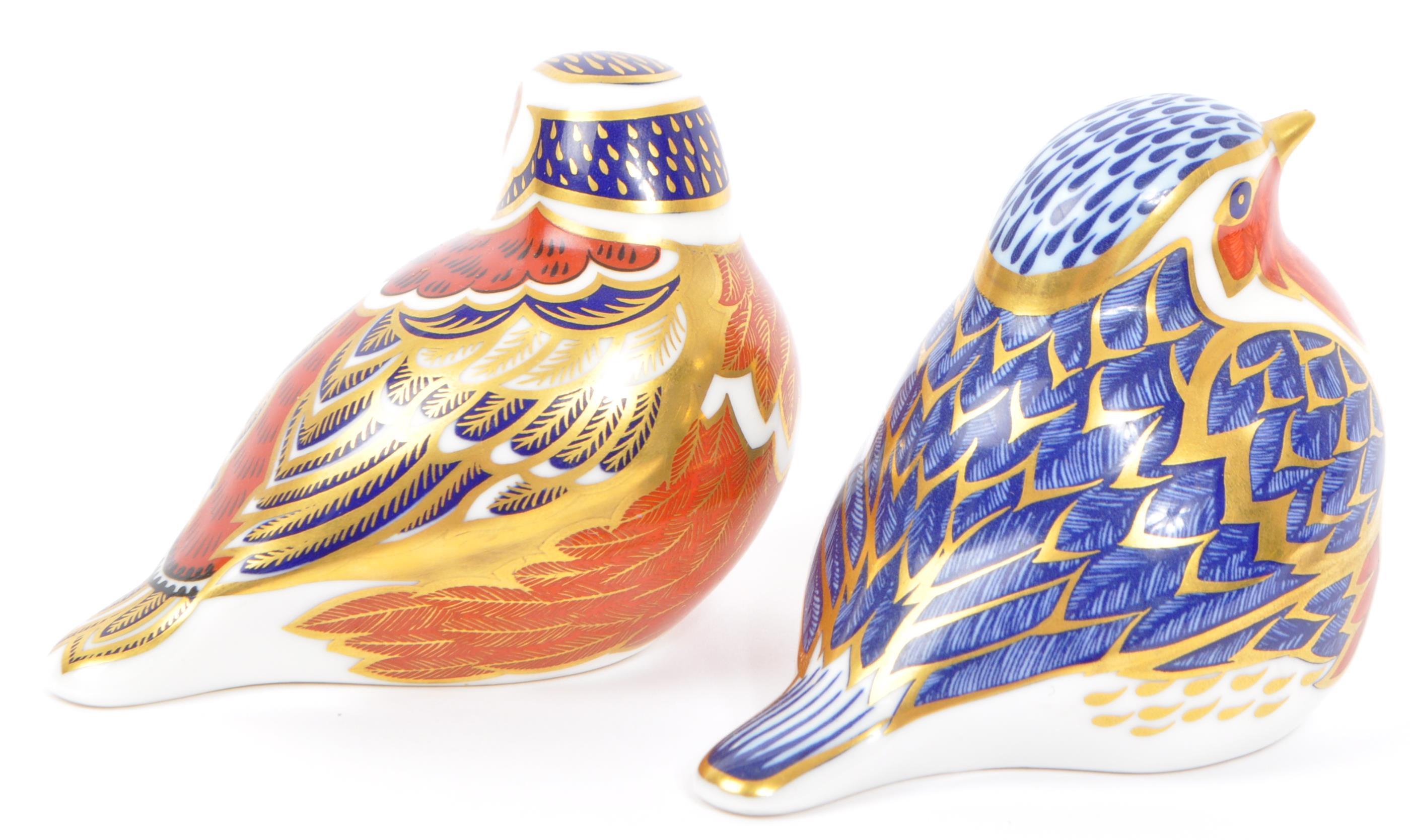 TWO CROWN DERBY BONE CHINA IMARI BIRD PAPERWEIGHTS - Image 3 of 5