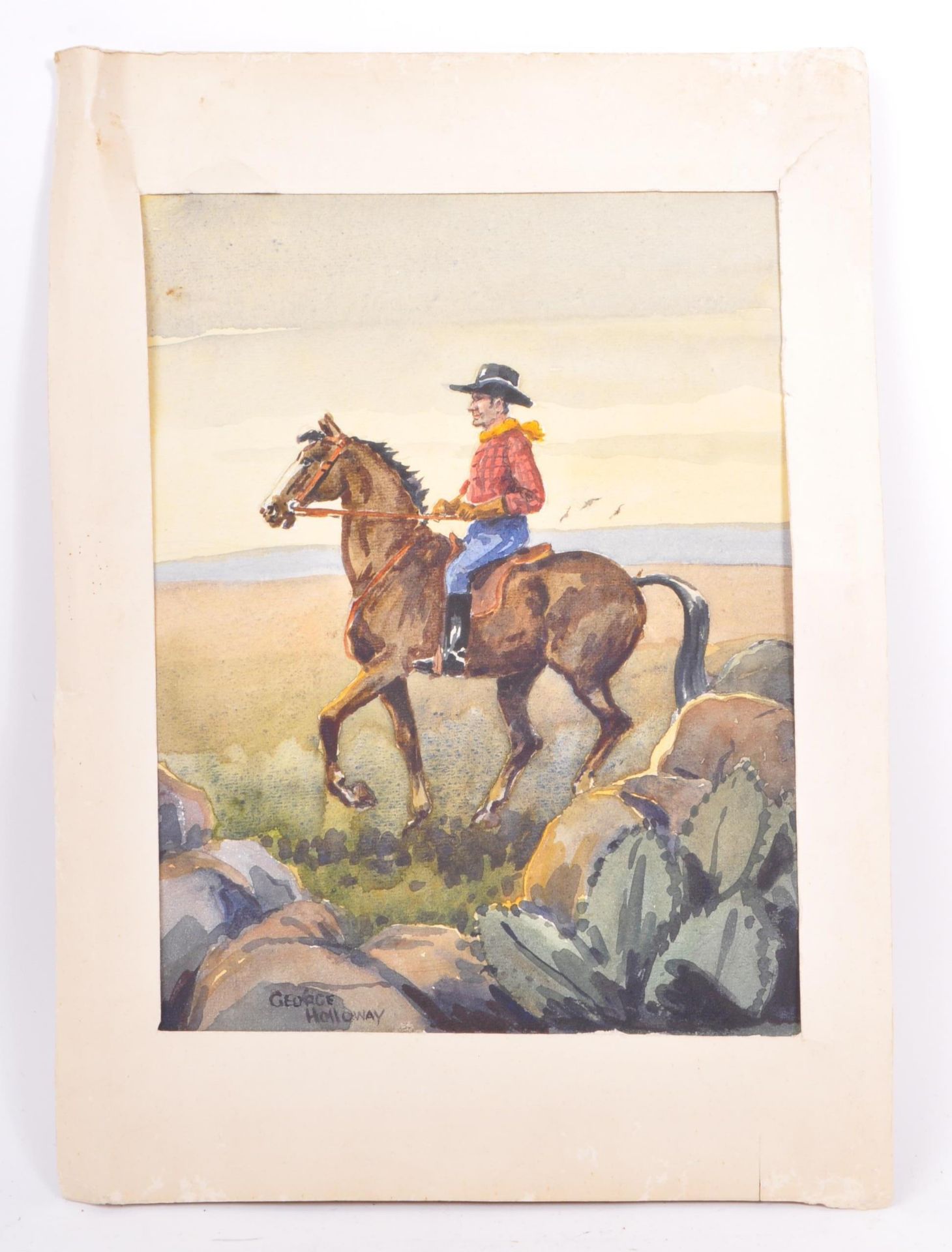 LATE 20TH CENTURY WATERCOLOURS / PRINT BY GEORGE H HOLLOWAY - Image 2 of 6