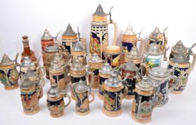 LARGE COLLECTION OF 20TH CENTURY GERMAN BEER STEINS
