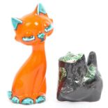 TWO VINTAGE CERAMIC CAT FIGURINES BY TRENTHAM / ANDERSON