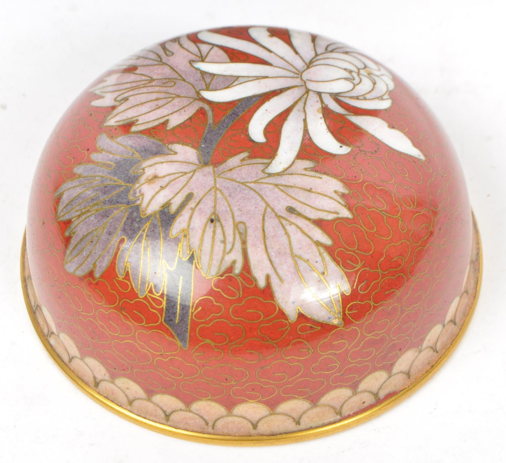 VINTAGE 20TH CENTURY CHINESE ENAMELLED CLOISONNE GINGER JAR - Image 9 of 11