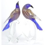 PAIR OF FORMIA VETRI DI MURANO GLASS BIRDS CENTREPIECES