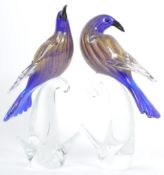 PAIR OF FORMIA VETRI DI MURANO GLASS BIRDS CENTREPIECES