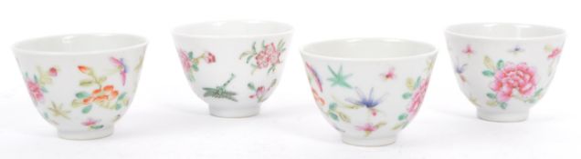 19TH CENTURY CHINESE HAND PAINTED PORCELAIN TEA BOWLS