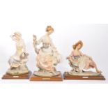 VINTAGE CAPODIMONTE ARMANI FIGURINES - THREE SITTING WOMEN