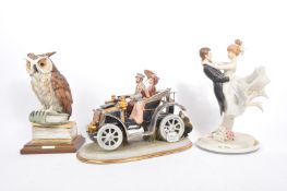 THREE LATE 20TH CENTURY CAPODIMONTE FIGURINES