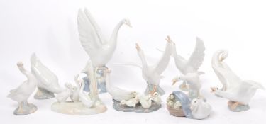 COLLECTION OF LLADRO SPANISH PORCELAIN FIGURES - GEESE & SWANS