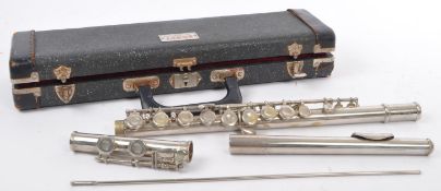 EARLY 20TH CENTURY BUNDY SELMER SILVER PLATED FLUTE