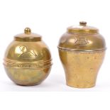 LIPTON - BRITISH AMERICAN BEVERAGE - TWO BRASS TEA CADDIES