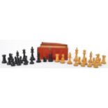 COLLECTION OF 20TH CENTURY BOXWOOD & EBONY CHESS PIECES