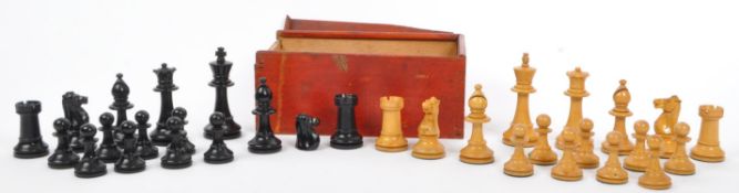 COLLECTION OF 20TH CENTURY BOXWOOD & EBONY CHESS PIECES