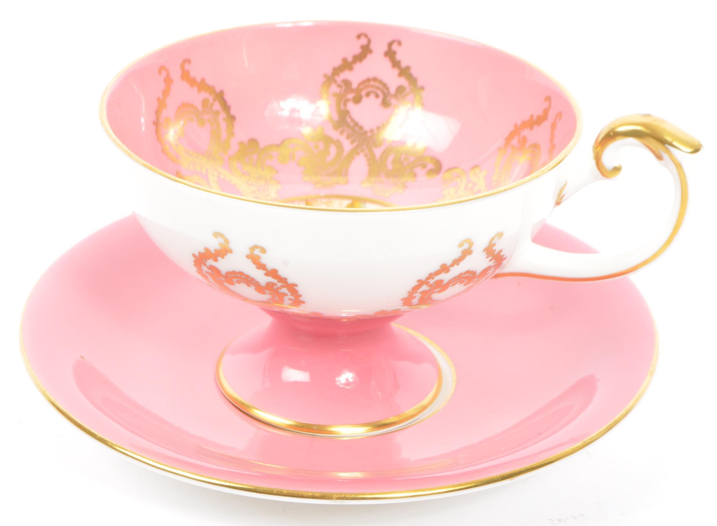 THREE PIECES AYNSLEY ORCHARD GOLD TEACUP & SAUCER - Image 3 of 7