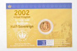 BRITISH ROYAL MINT - 22 CARAT GOLD BULLION HALF SOVEREIGN