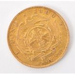 1898 BOER SOUTH AFRICAN REPUBLIC ONE POND GOLD COIN