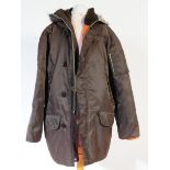 VINTAGE 1980'S EARTH BROWN / ORANGE MOD PARKA JACKET COAT