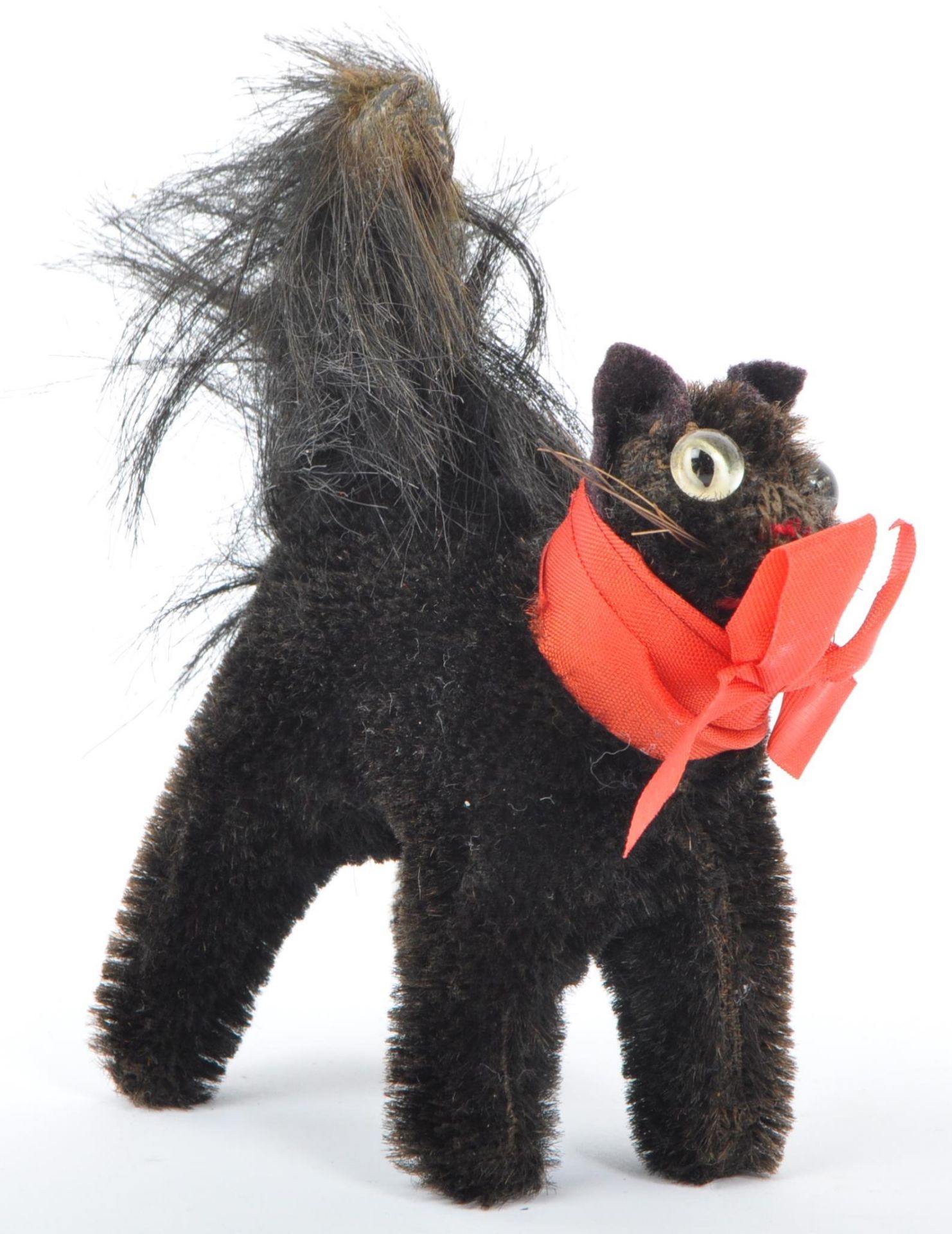 MID CENTURY 1960S BLACK HALLOWEEN CAT BY STEIFF GERMANY