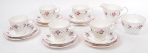 MID CENTURY COTTAGE ROSES PART TEA SERVICE BY ROYAL WINDSOR