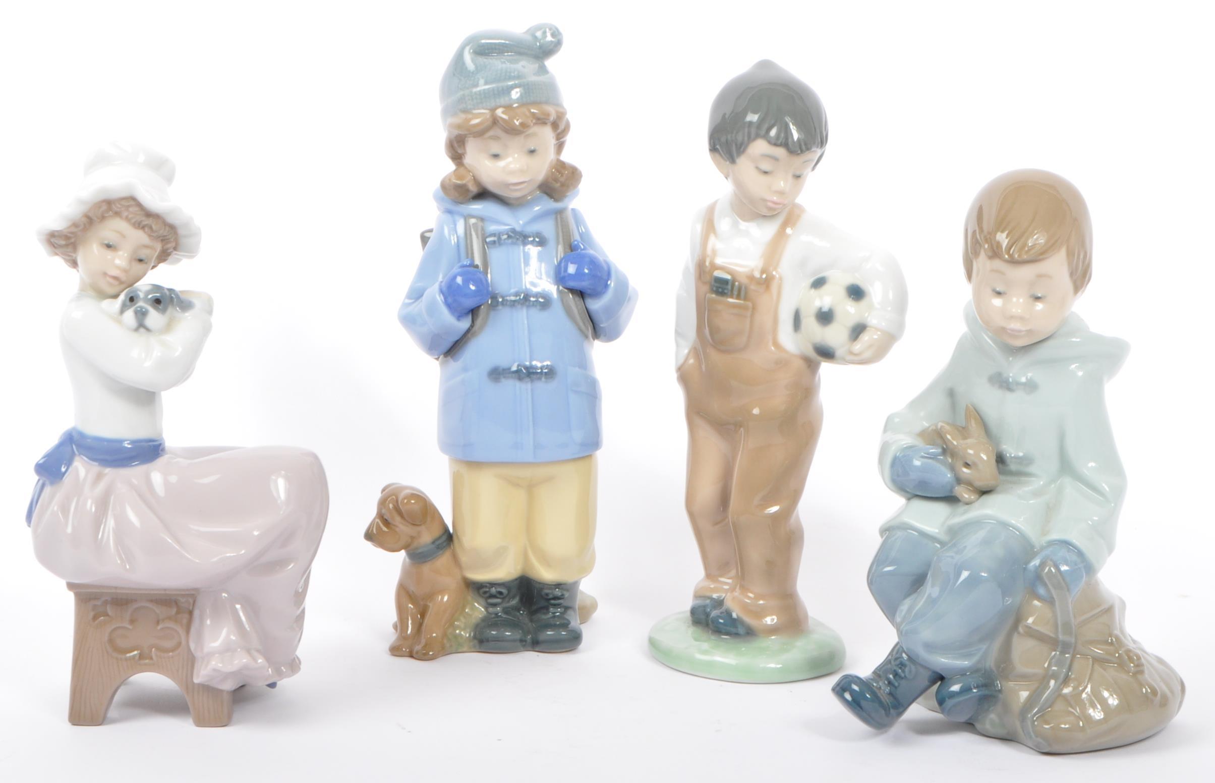 FOUR VINTAGE SPANISH PORCELAIN NAO FIGURINES