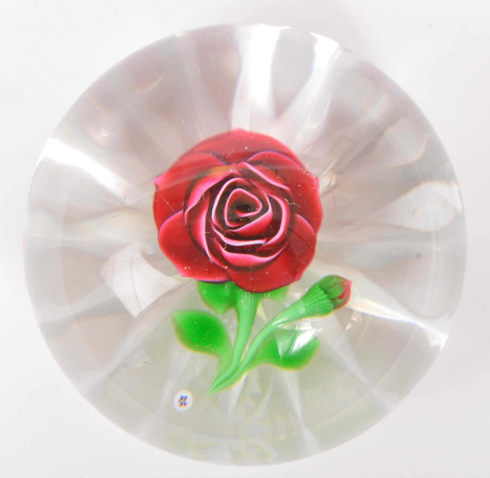 1976 BACCARAT FRENCH GLASS LAMPWORK ROSE PAPERWEIGHT