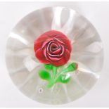 1976 BACCARAT FRENCH GLASS LAMPWORK ROSE PAPERWEIGHT