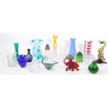 COLLECTION OF VINTAGE GLASS VASES & ORNAMENTS