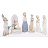 NAO FOR LLADRO - COLLECTION OF FIVE PORCELAIN FIGURES