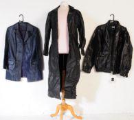 THREE VINTAGE MENS LEATHER COATS - JACKETS - BOMBER - TRENCH