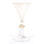 19TH CENTURY VICTORIAN HAND BLOWN STEMMED VASELINE GLASS