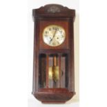 GEORGE V 1930S MAHOGANY CASED EIGHT DAY WALL CLOCK