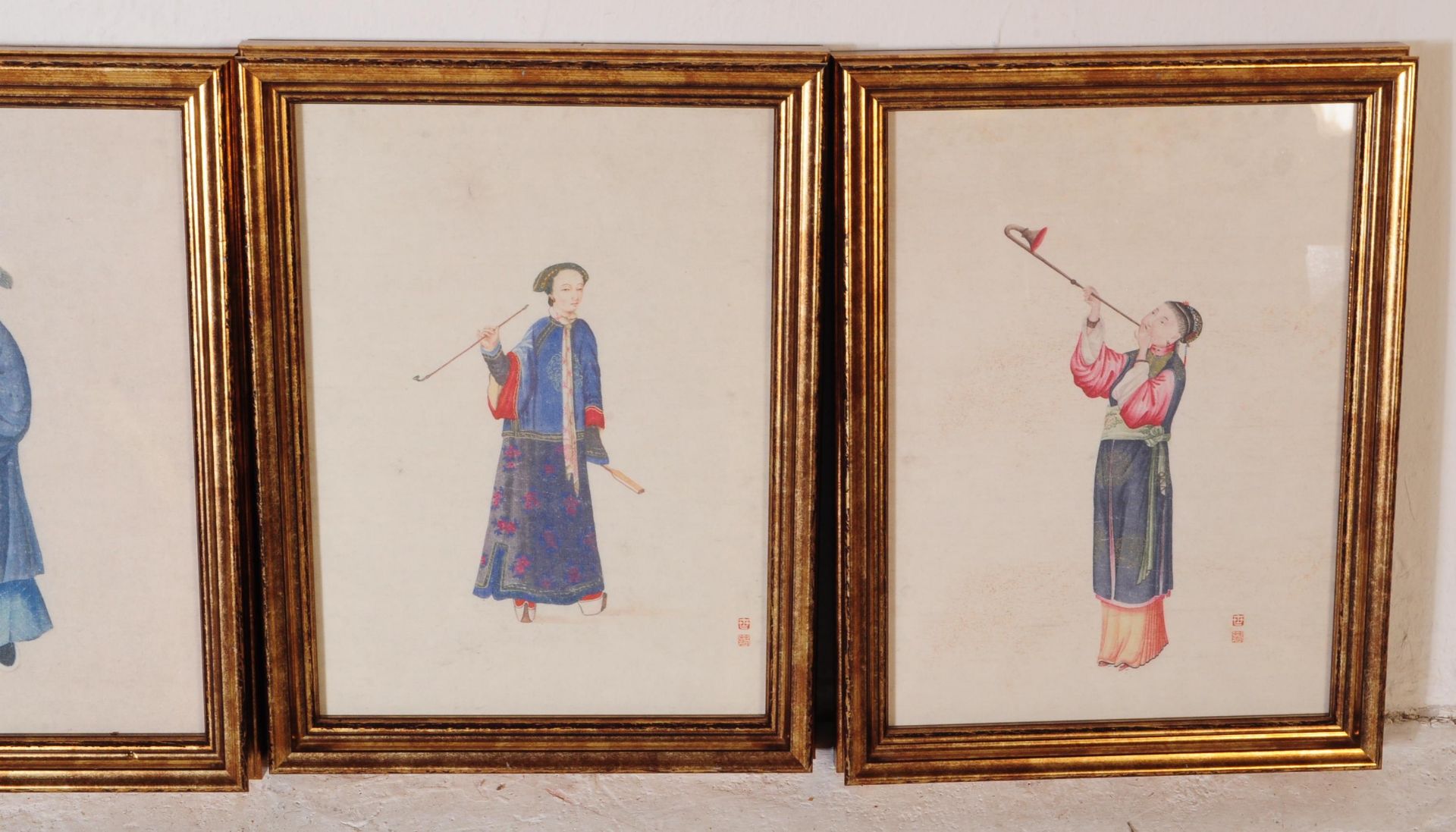 FOUR CHINESE RICE PAPER PRINTS - TRADITION CHIENSE COSTUME - Image 3 of 8