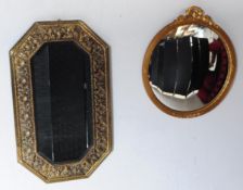 TWO VINTAGE 20TH CENTURY HANGING WALL MIRRORS