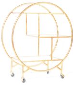 ROUND ART DECO STYLE GLASS SHELVED DRINKS / BAR TROLLEY