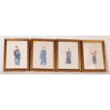 FOUR CHINESE RICE PAPER PRINTS - TRADITION CHIENSE COSTUME