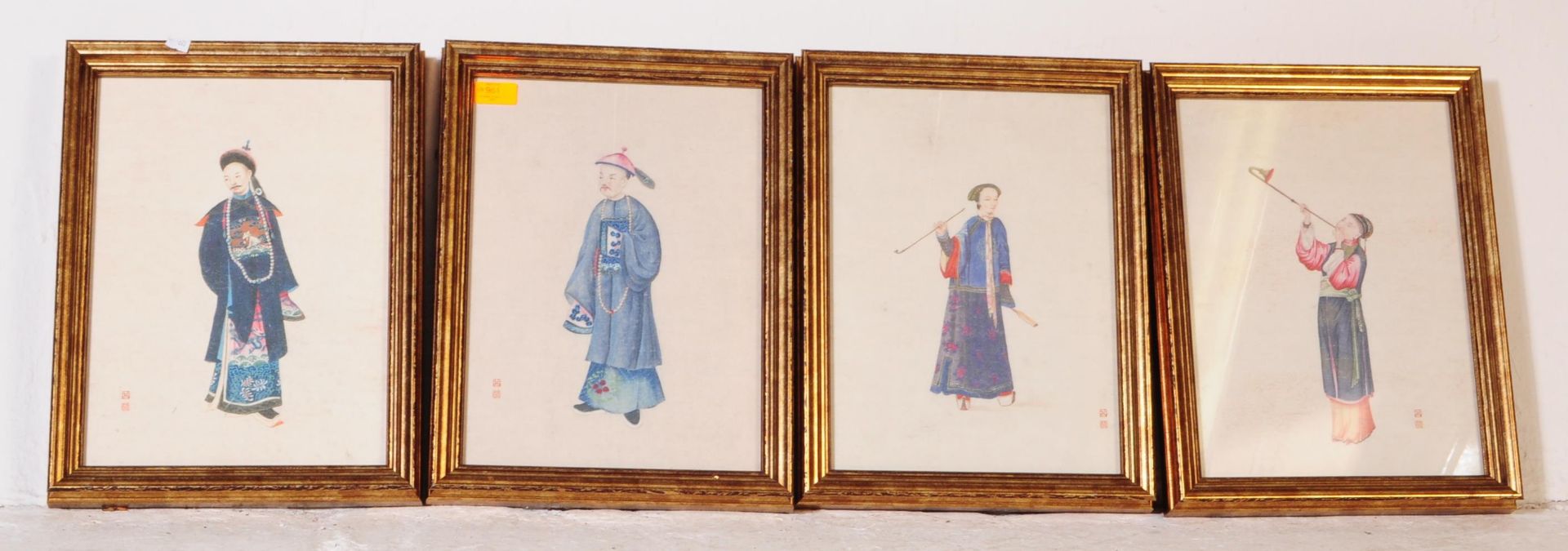 FOUR CHINESE RICE PAPER PRINTS - TRADITION CHIENSE COSTUME
