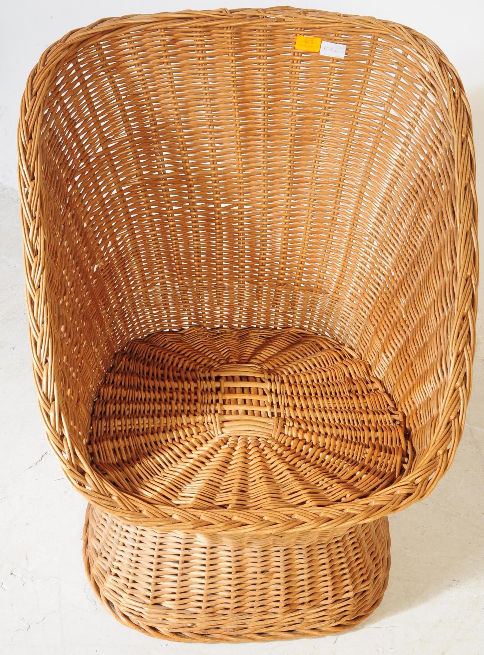 20TH CENTURY WICKER CONSERVATORY ARMCHAIR OF TUB FORM - Image 5 of 7