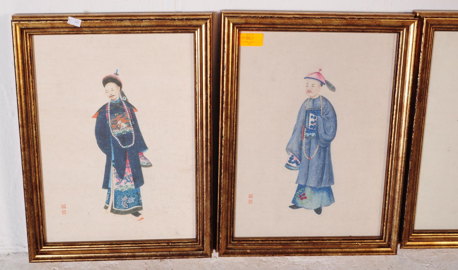 FOUR CHINESE RICE PAPER PRINTS - TRADITION CHIENSE COSTUME - Image 2 of 8