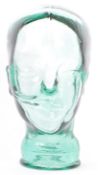 VINTAGE 20TH CENTURY MILLINERS MANNEQUIN GLASS HEAD