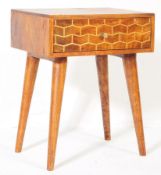 CONTEMPORARY INDIAN HARDWOOD BRASS INLAID SIDE TABLE