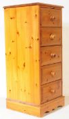 20TH CENTURY COUNTRY PINE PEDESTAL CHEST OF DRAWERS