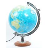 20TH CENTURY ILLUMINATED WORLD GLOBE DESK TOP LAMP